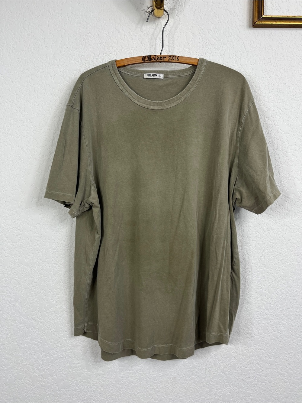 Buck Mason Olive Short Sleeve Crew Tee Curved Hem